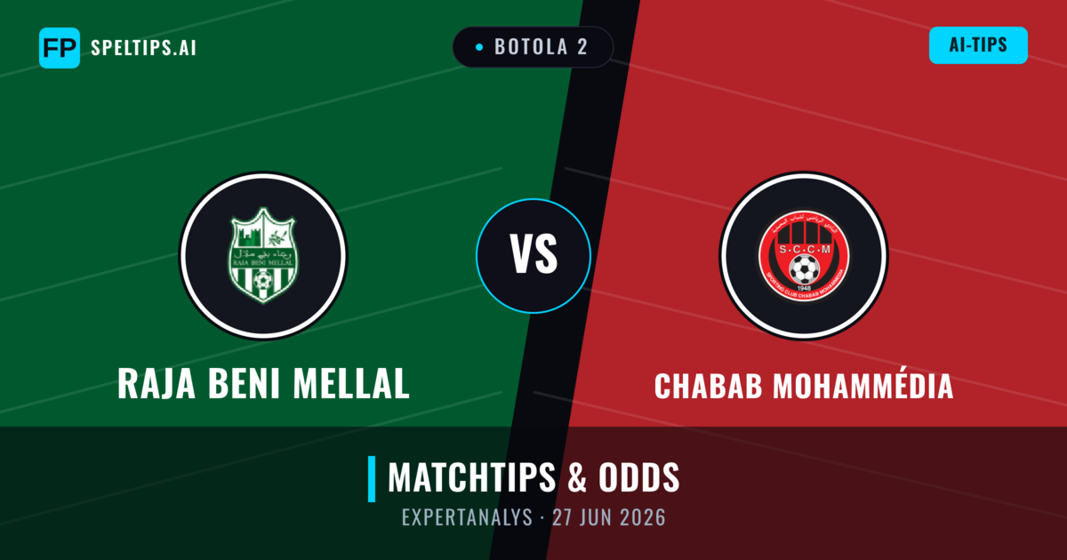 Raja Beni Mellal vs Chabab Mohammédia — matchtips och förhandstitt