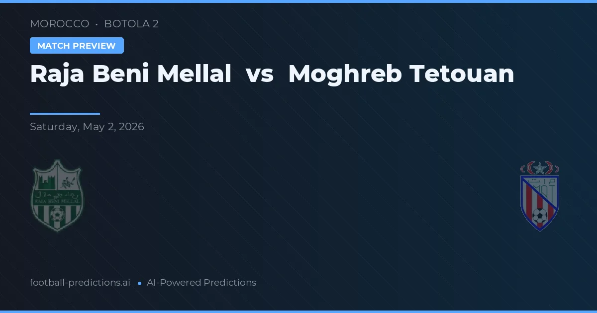 Raja Beni Mellal vs Moghreb Tetouan — matchtips och förhandstitt
