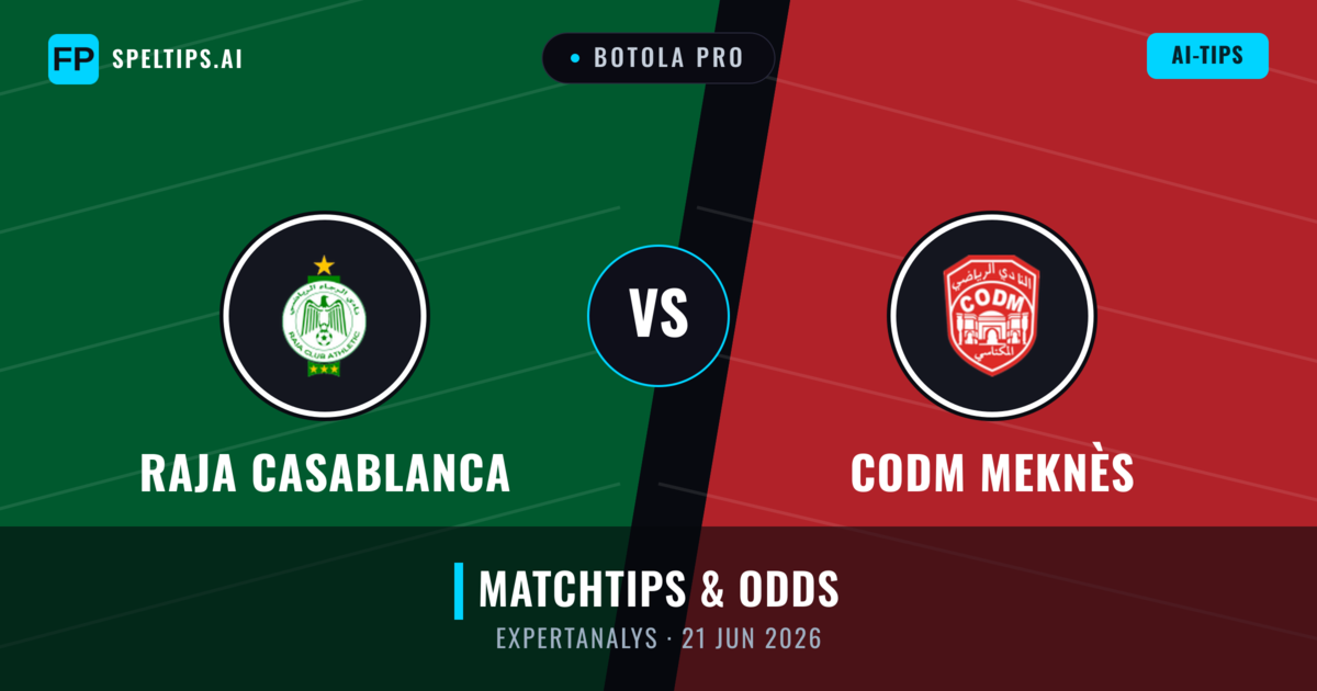 Raja Casablanca vs CODM Meknès — matchtips och förhandstitt