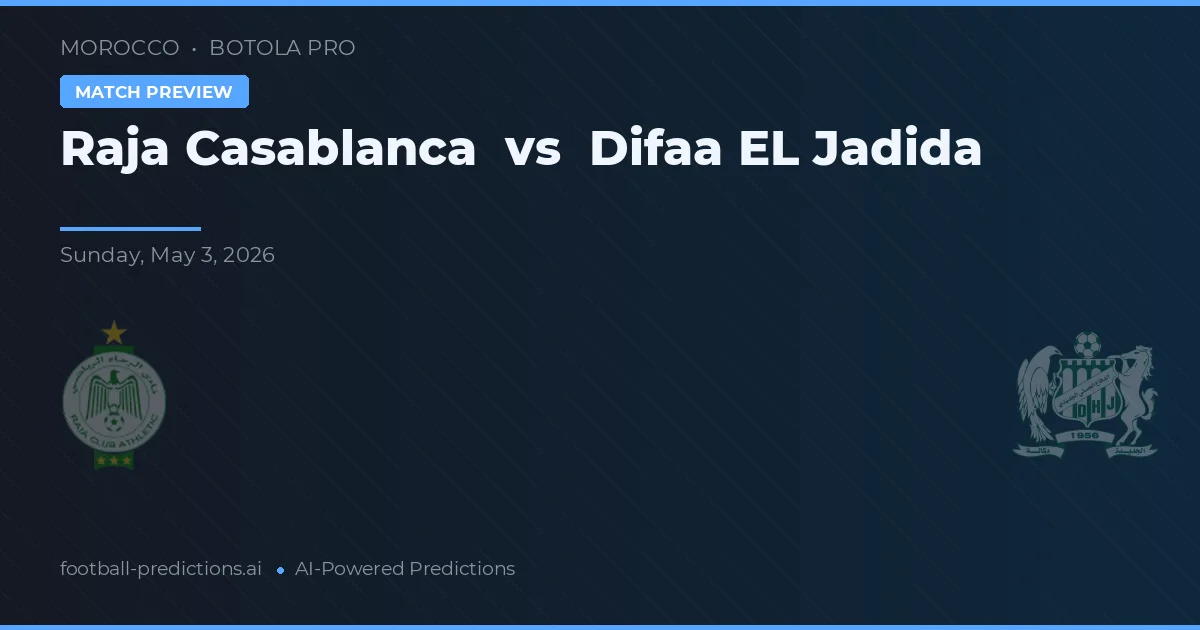 Raja Casablanca vs Difaa EL Jadida — matchtips och förhandstitt