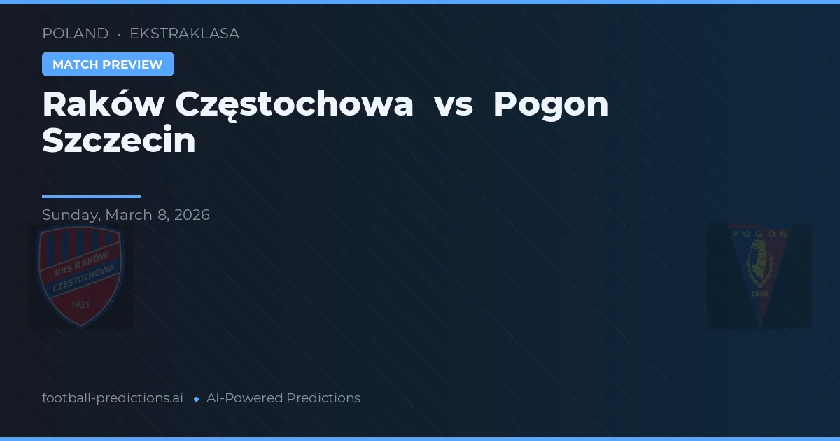 Raków Częstochowa vs Pogoń Szczecin — matchtips och förhandstitt