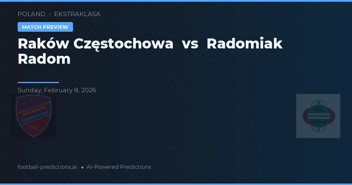 Raków Częstochowa vs Radomiak Radom — matchtips och förhandstitt