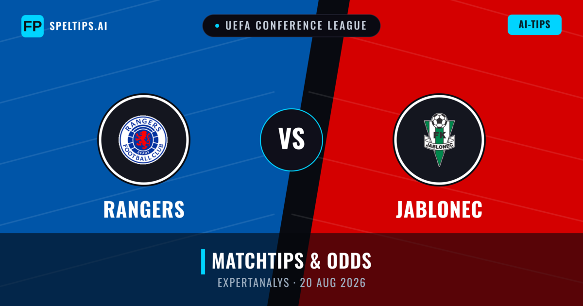 Rangers vs Jablonec — matchtips och förhandstitt