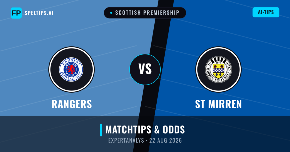 Rangers vs ST Mirren — matchtips och förhandstitt
