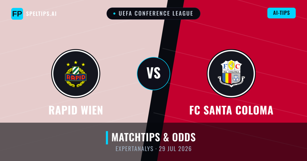 Rapid Wien vs FC Santa Coloma — matchtips och förhandstitt