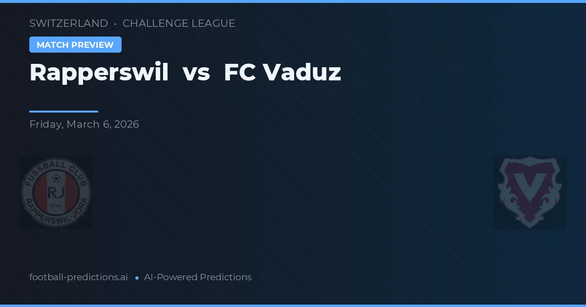 Rapperswil-Jona vs FC Vaduz — matchtips och förhandstitt