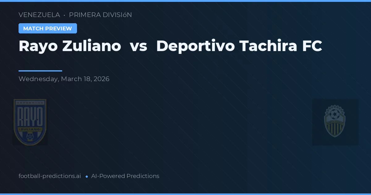 Rayo Zuliano vs Deportivo Táchira — matchtips och förhandstitt