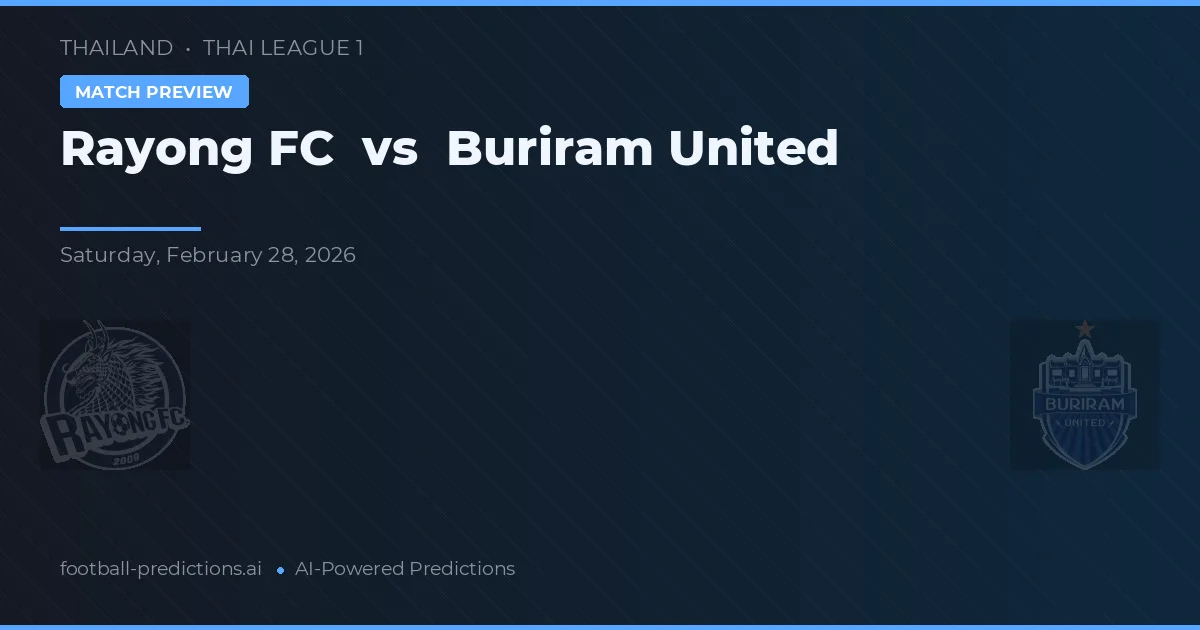 Rayong FC vs Buriram United — matchtips och förhandstitt