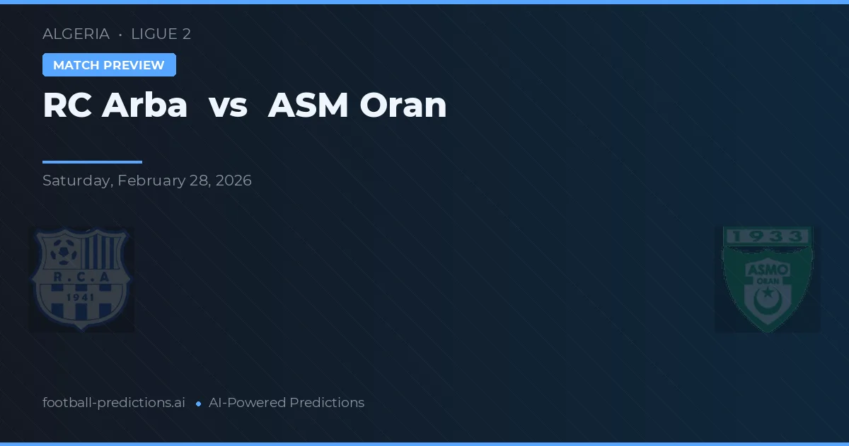 RC Arba vs ASM Oran — matchtips och förhandstitt