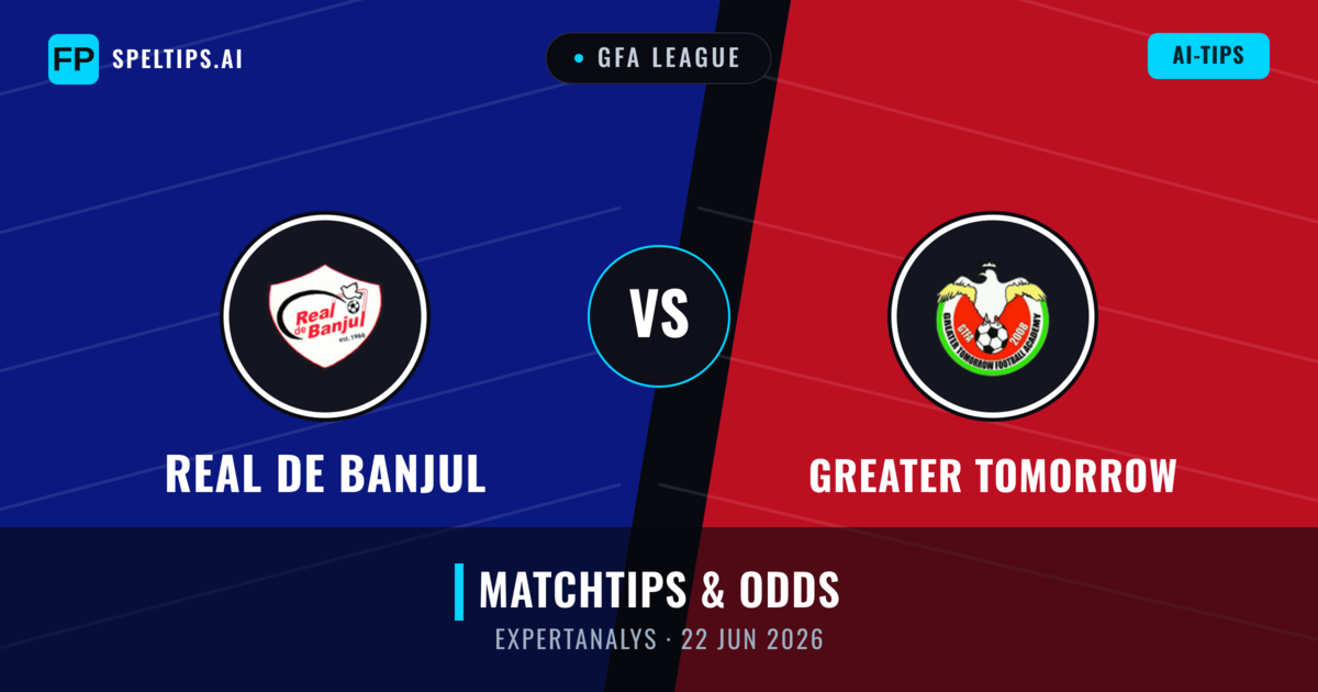 Real de Banjul vs Greater Tomorrow — matchtips och förhandstitt