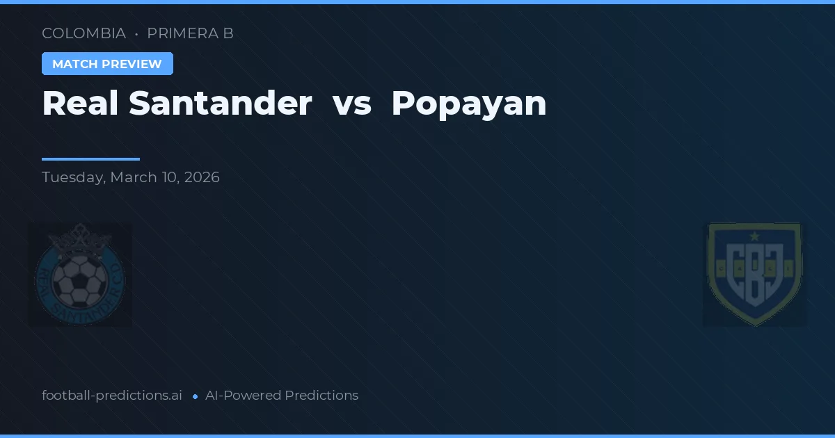 Real Santander vs Popayán — matchtips och förhandstitt