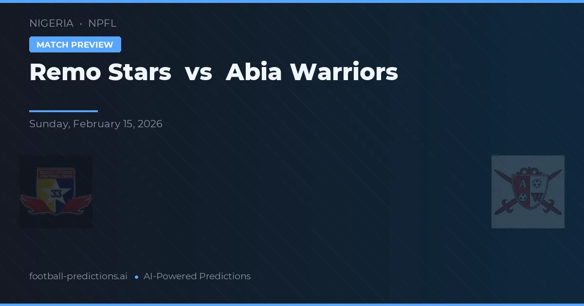 Remo Stars vs Abia Warriors — matchtips och förhandstitt