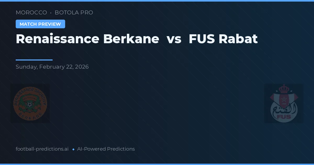 Renaissance Berkane vs FUS Rabat — matchtips och förhandstitt