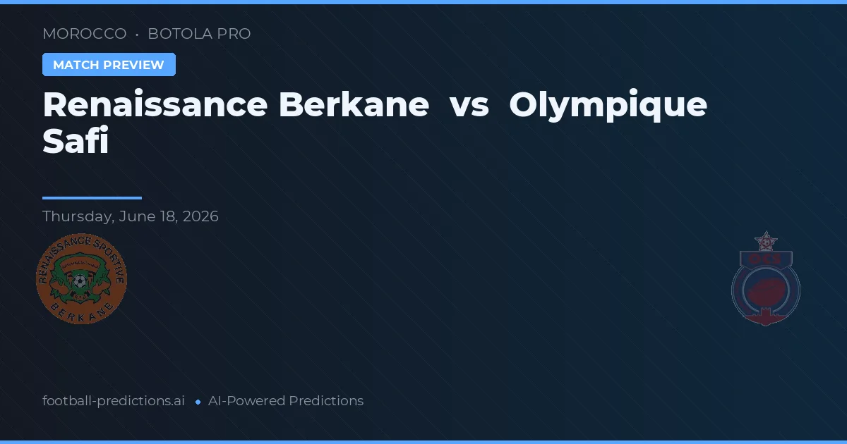 Renaissance Berkane vs Olympique Safi — matchtips och förhandstitt