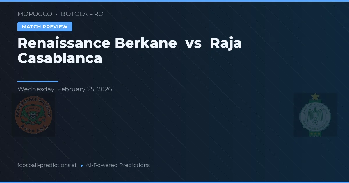 Renaissance Berkane vs Raja Casablanca — matchtips och förhandstitt