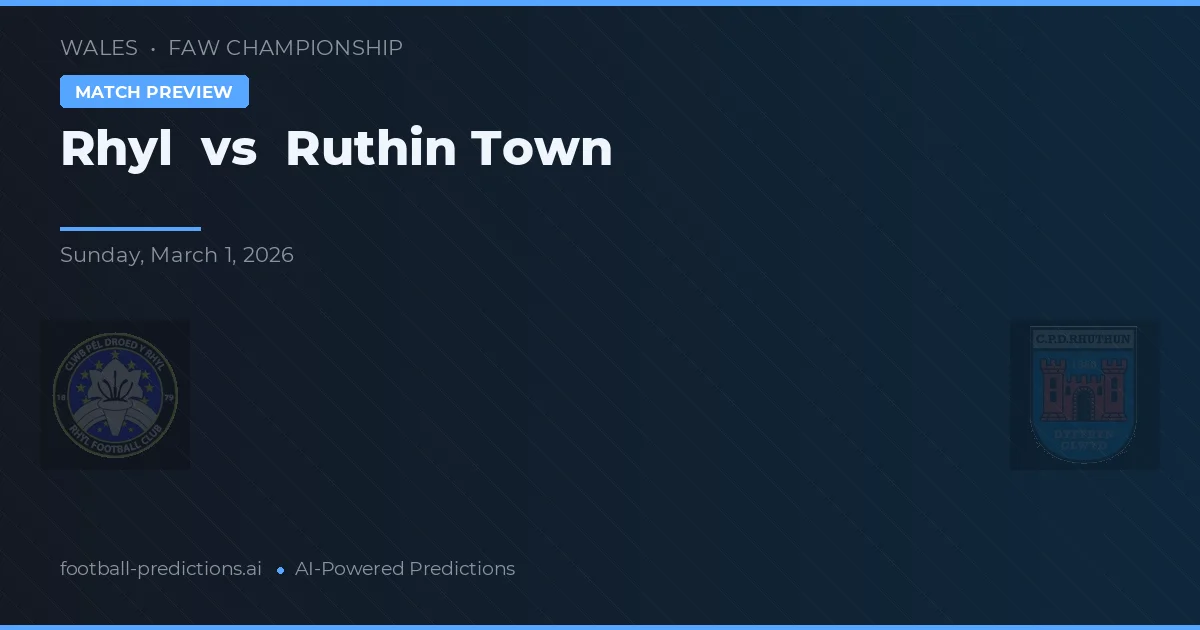 Rhyl vs Ruthin Town — matchtips och förhandstitt