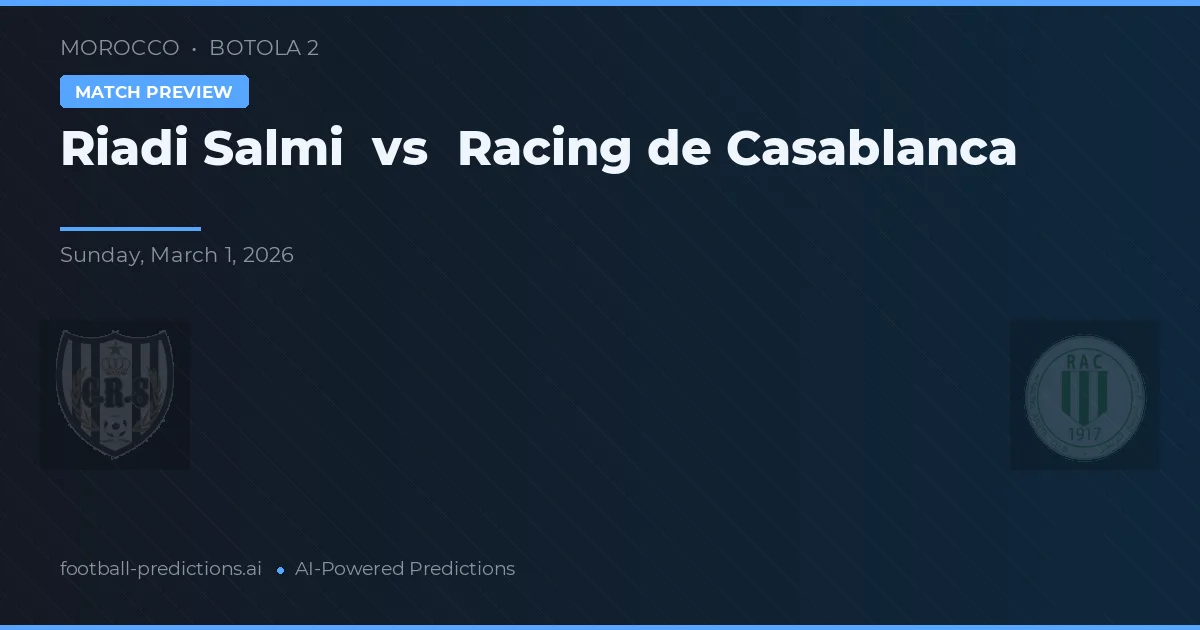 Riadi Salmi vs Racing de Casablanca — matchtips och förhandstitt