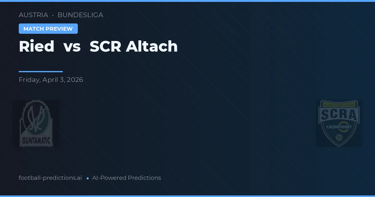 Ried vs SCR Altach — matchtips och förhandstitt