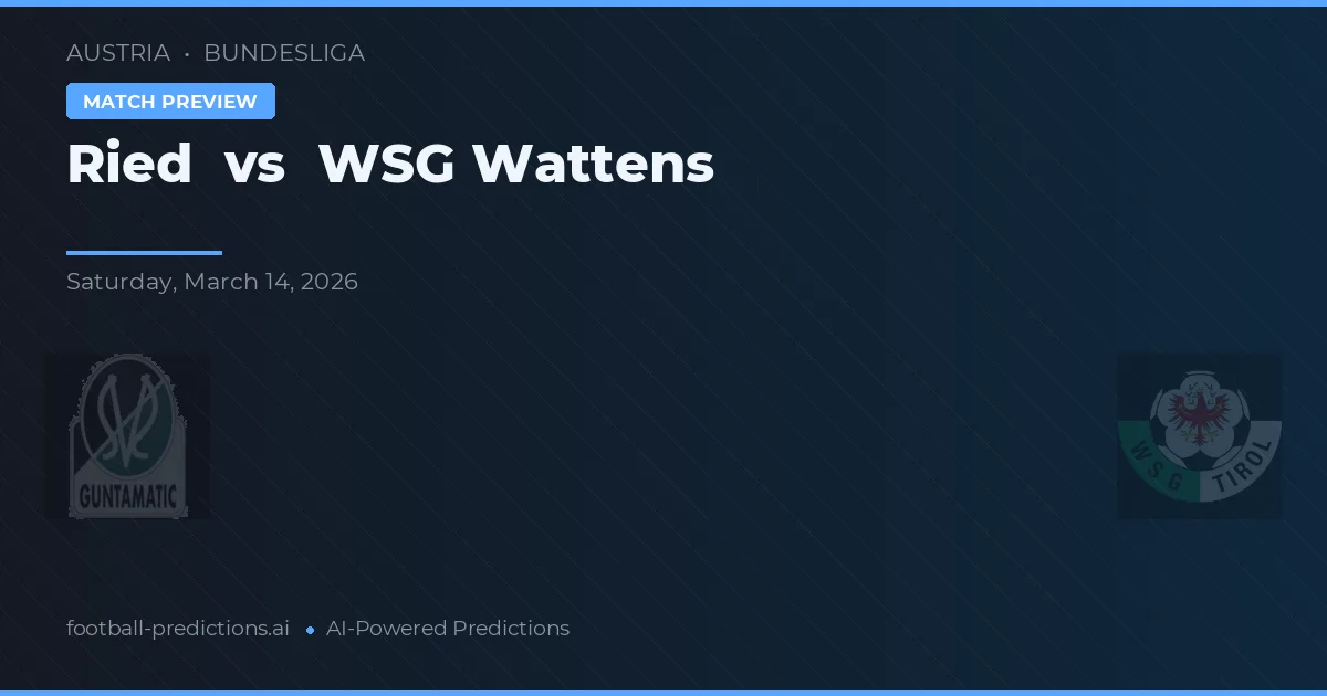Ried vs WSG Wattens — matchtips och förhandstitt