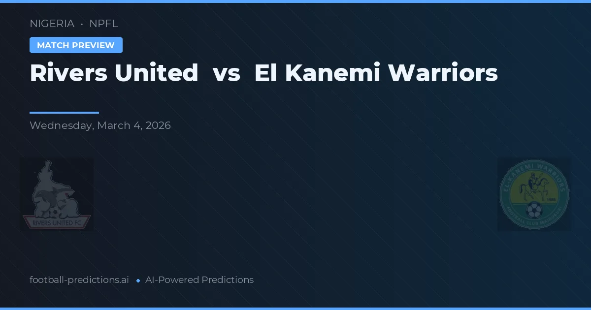 Rivers United vs El Kanemi Warriors — matchtips och förhandstitt