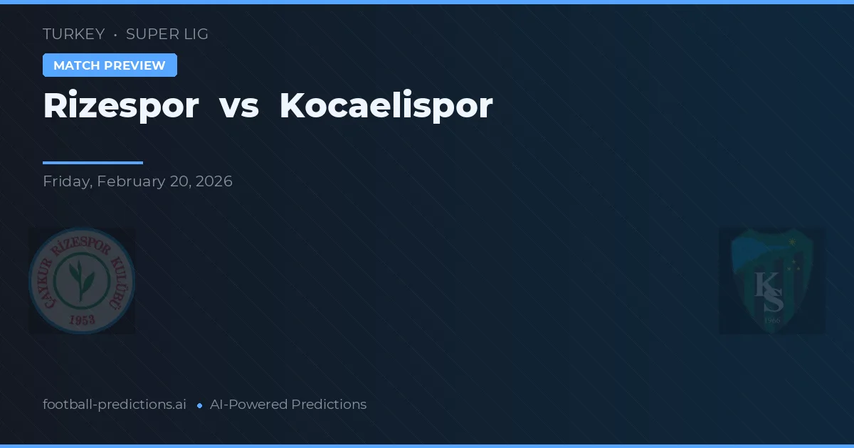 Rizespor vs Kocaelispor — matchtips och förhandstitt