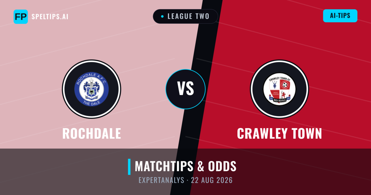 Rochdale vs Crawley Town — matchtips och förhandstitt