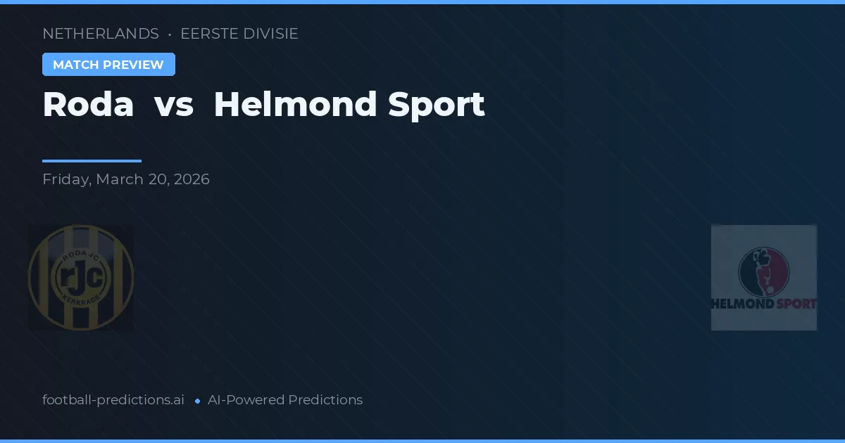 Roda JC vs Helmond Sport — matchtips och förhandstitt