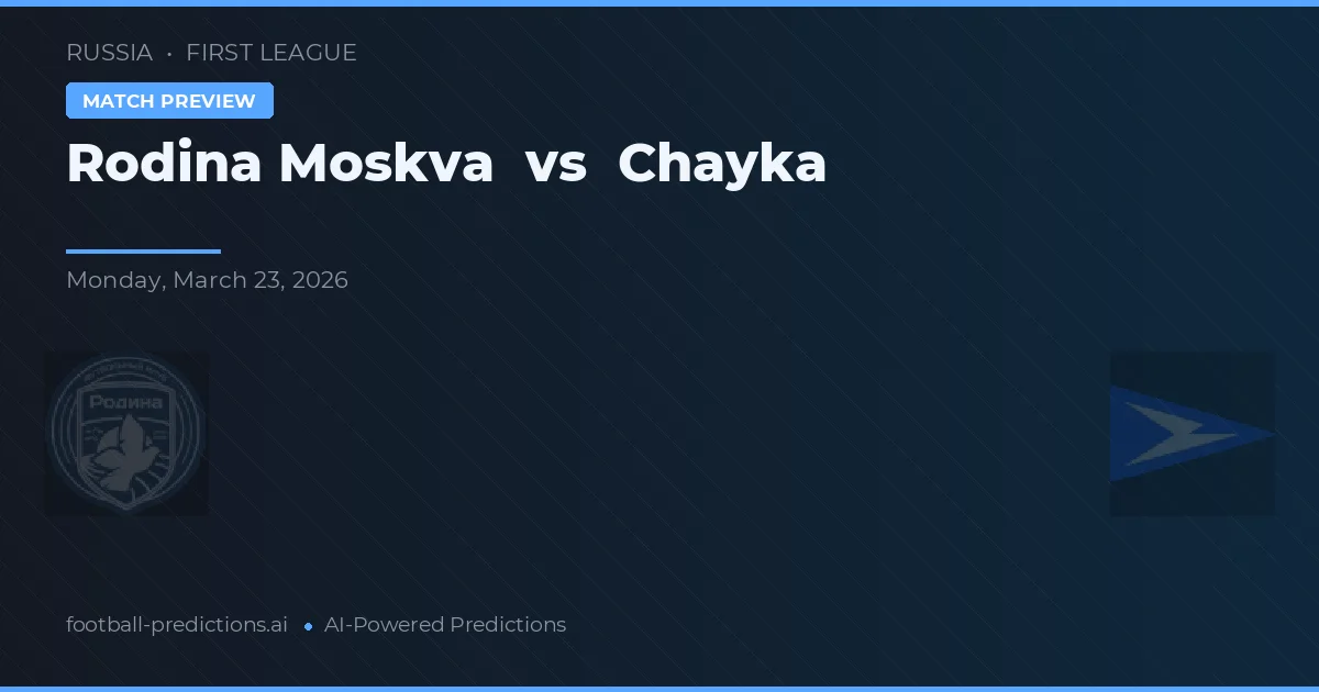 Rodina Moskva vs Chayka — matchtips och förhandstitt