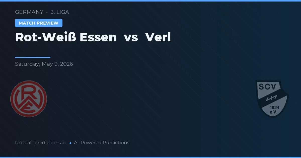 Rot-Weiß Essen vs Verl — matchtips och förhandstitt