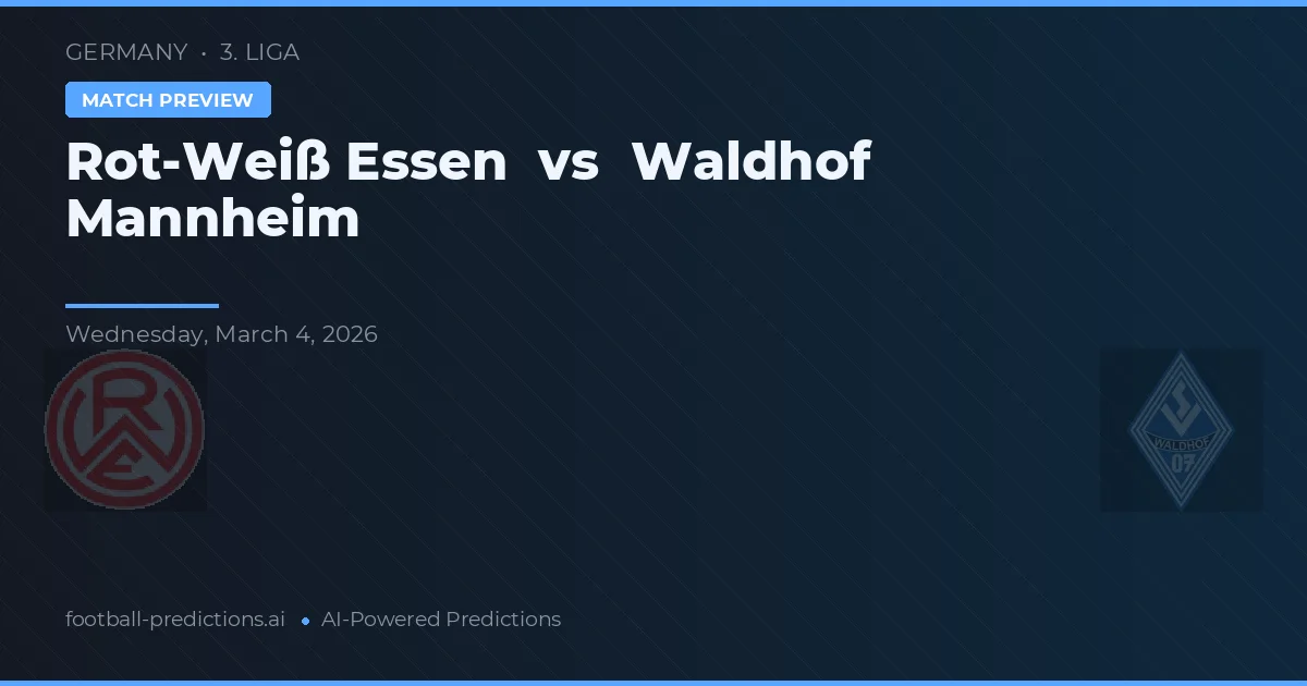 Rot-Weiß Essen vs Waldhof Mannheim — matchtips och förhandstitt