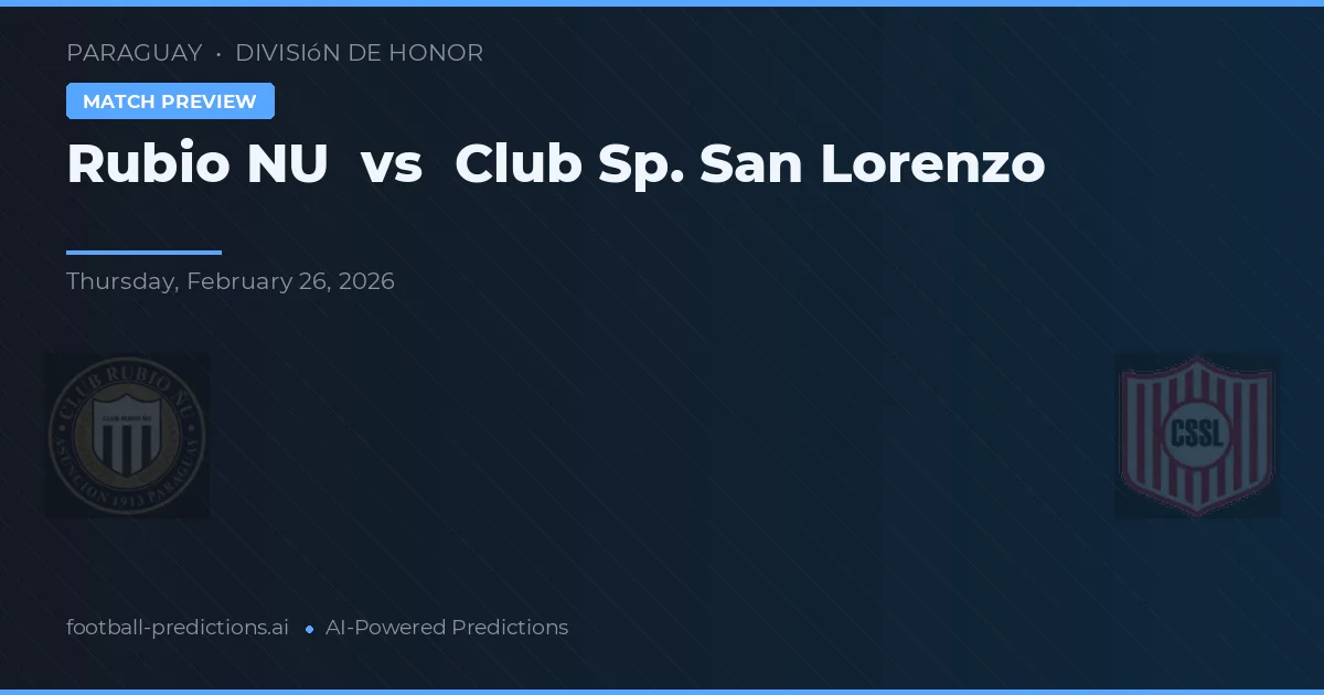 Rubio Nu vs Club Sp. San Lorenzo — matchtips och förhandstitt