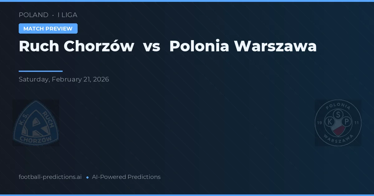 Ruch Chorzów vs Polonia Warszawa — matchtips och förhandstitt