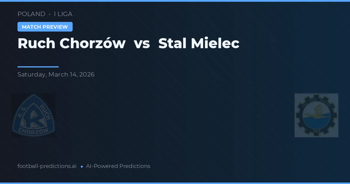 Ruch Chorzów vs Stal Mielec — matchtips och förhandstitt