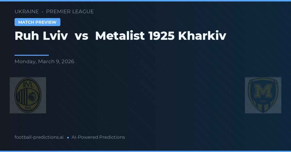 Ruh Lviv vs Metalist 1925 Kharkiv — matchtips och förhandstitt