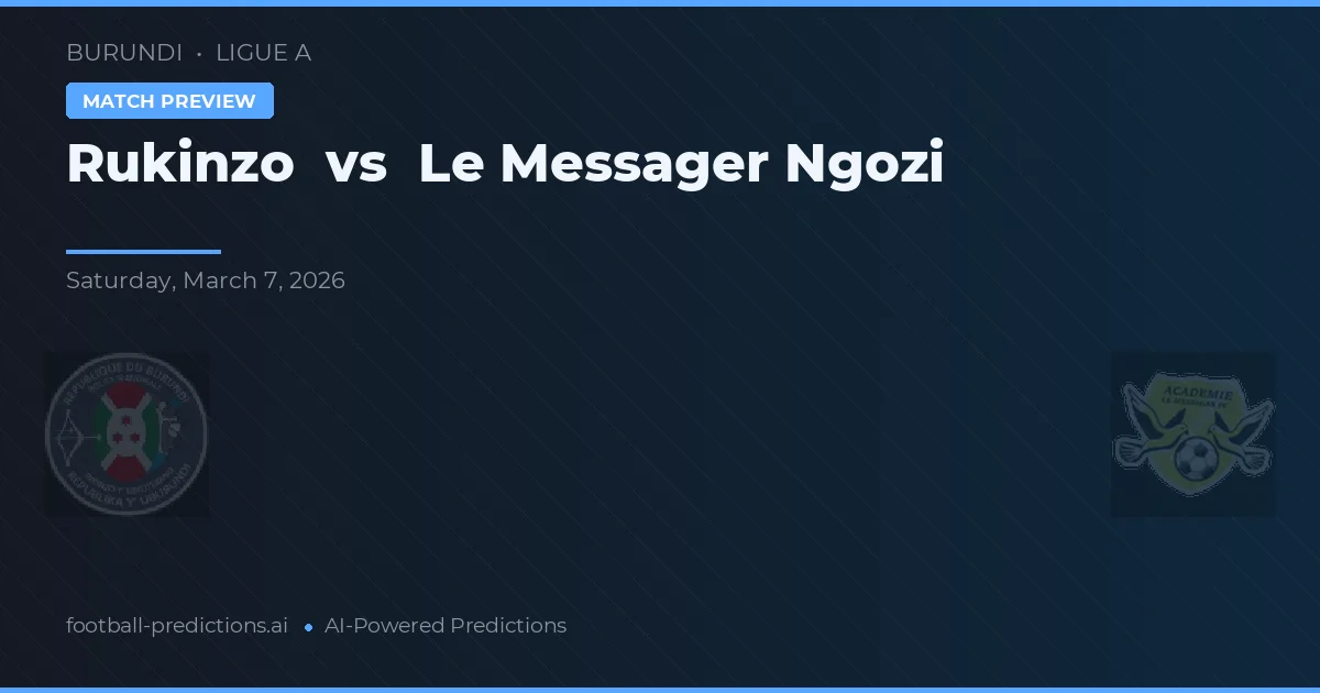 Rukinzo vs Le Messager Ngozi — matchtips och förhandstitt