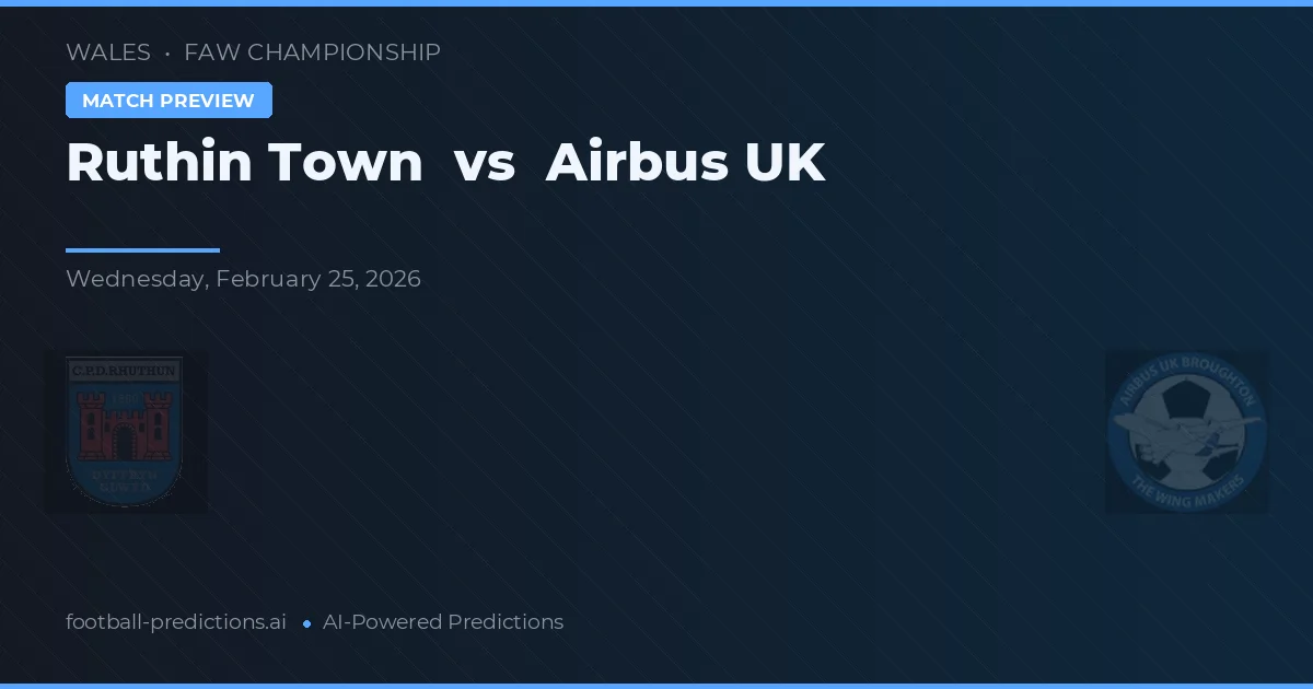Ruthin Town vs Airbus UK — matchtips och förhandstitt