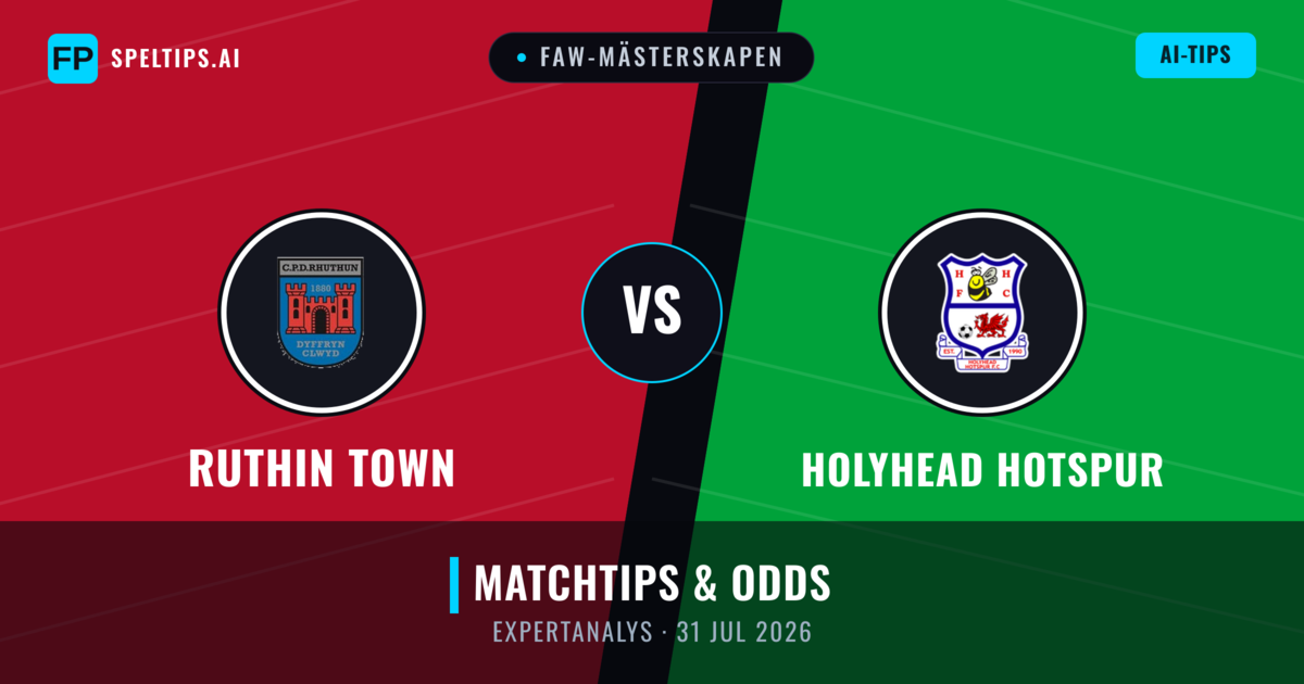Ruthin Town vs Holyhead Hotspur — matchtips och förhandstitt