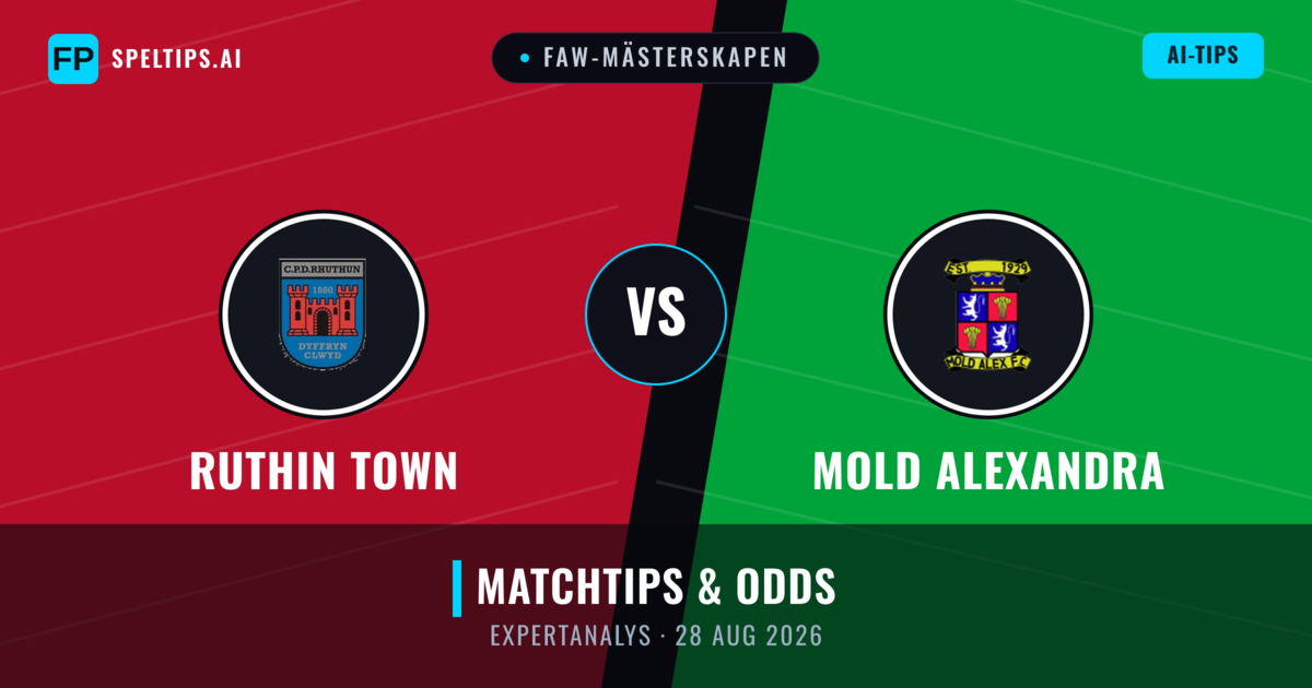 Ruthin Town vs Mold Alexandra — matchtips och förhandstitt