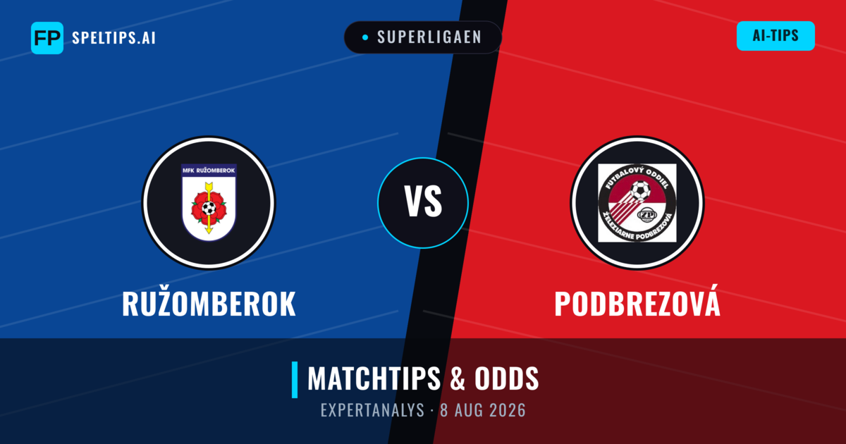 Ružomberok vs Podbrezová — matchtips och förhandstitt