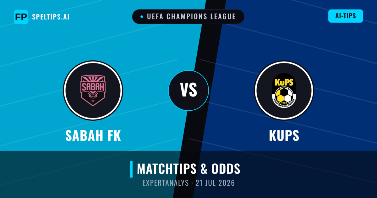 Sabah FK vs KuPS — matchtips och förhandstitt