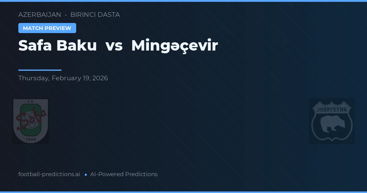 Safa Baku vs Mingəçevir — matchtips och förhandstitt