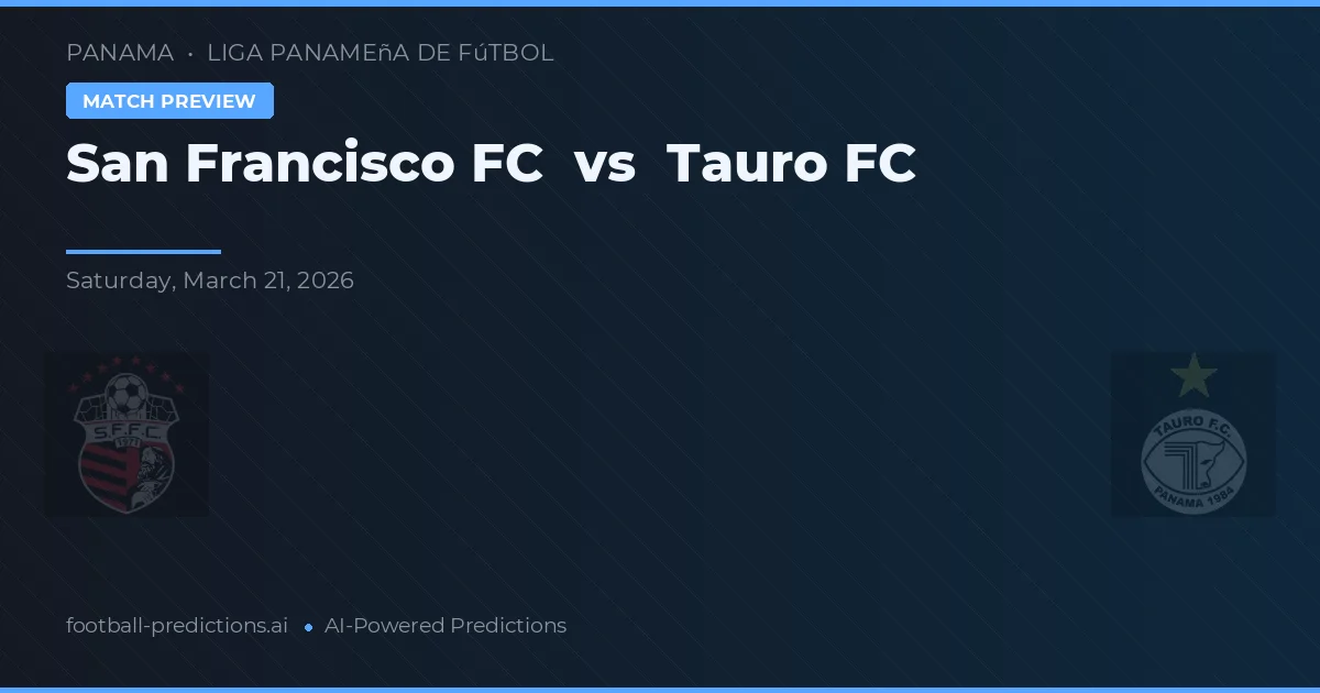 San Francisco FC vs Tauro FC — matchtips och förhandstitt