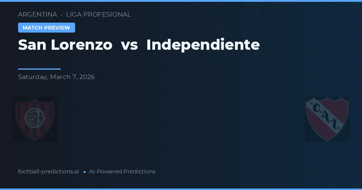 San Lorenzo vs Independiente — matchtips och förhandstitt