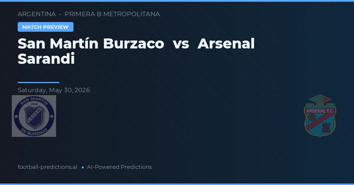 San Martín Burzaco vs Arsenal de Sarandí — matchtips och förhandstitt