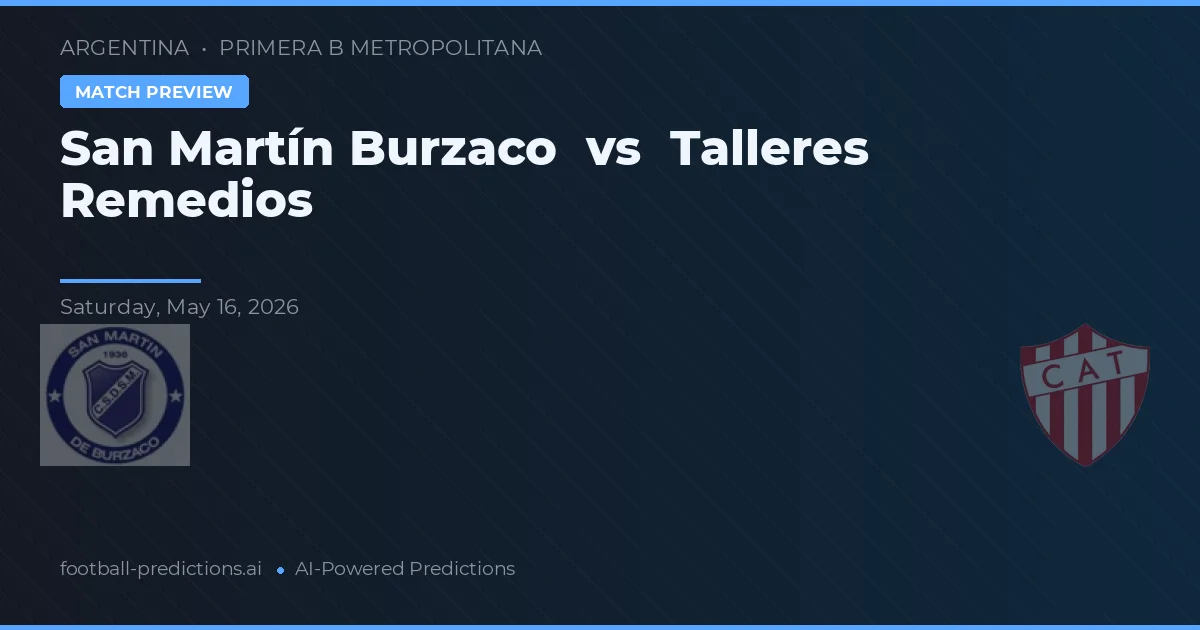 San Martín Burzaco vs Talleres Remedios — matchtips och förhandstitt
