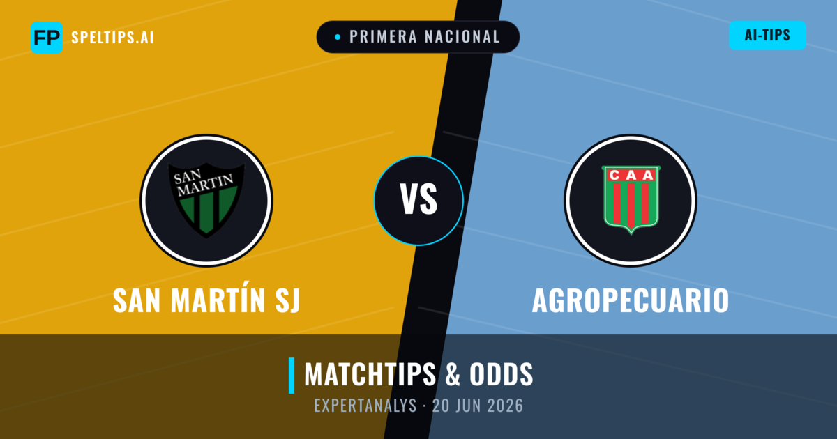 San Martín SJ vs Agropecuario — matchtips och förhandstitt