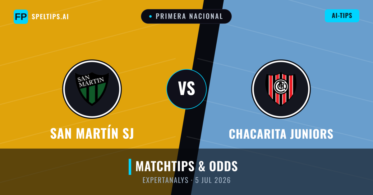 San Martín SJ vs Chacarita Juniors — matchtips och förhandstitt