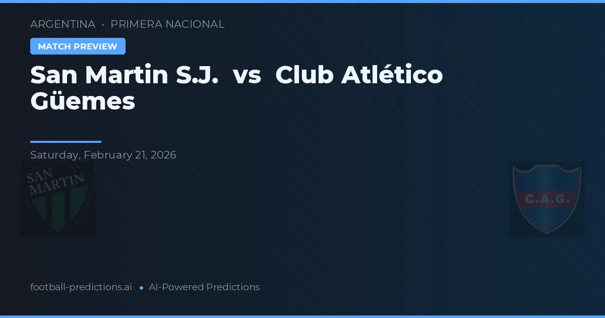 San Martín SJ vs Club Atlético Güemes — matchtips och förhandstitt