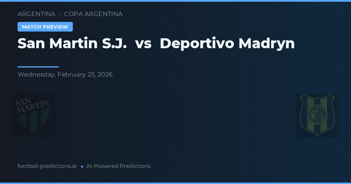 San Martín SJ vs Deportivo Madryn — matchtips och förhandstitt