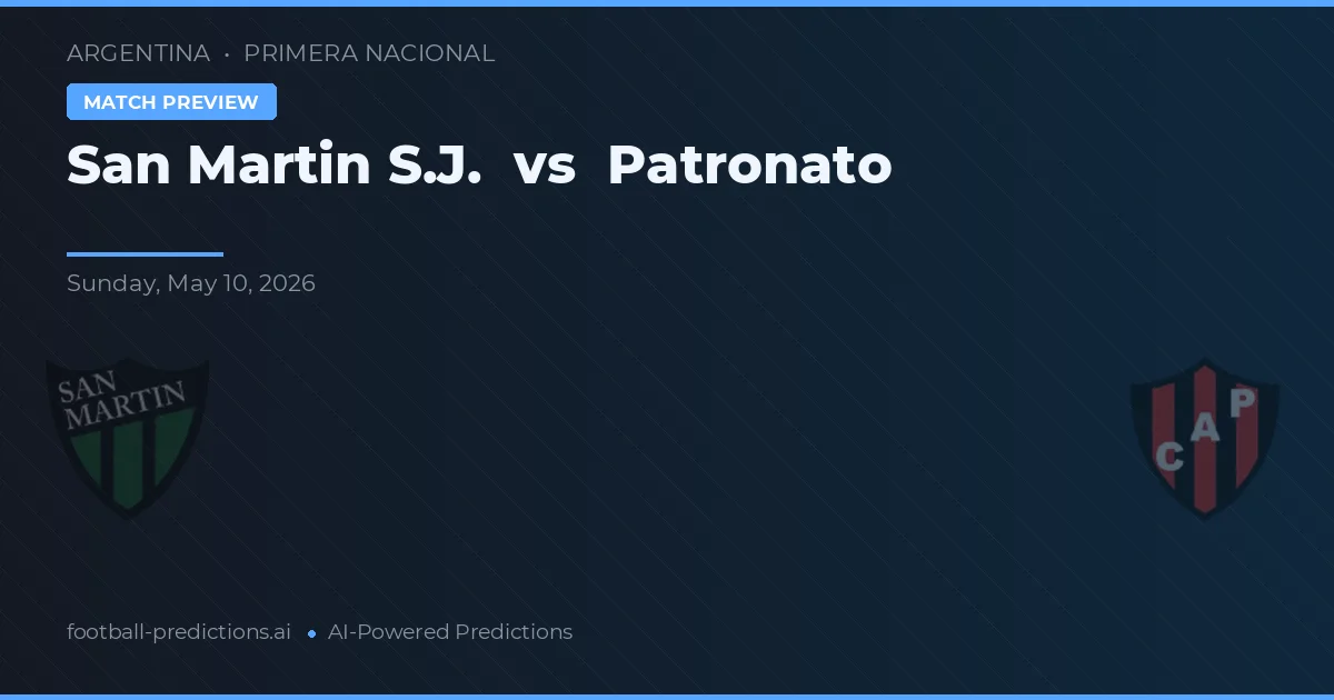 San Martín SJ vs Patronato — matchtips och förhandstitt